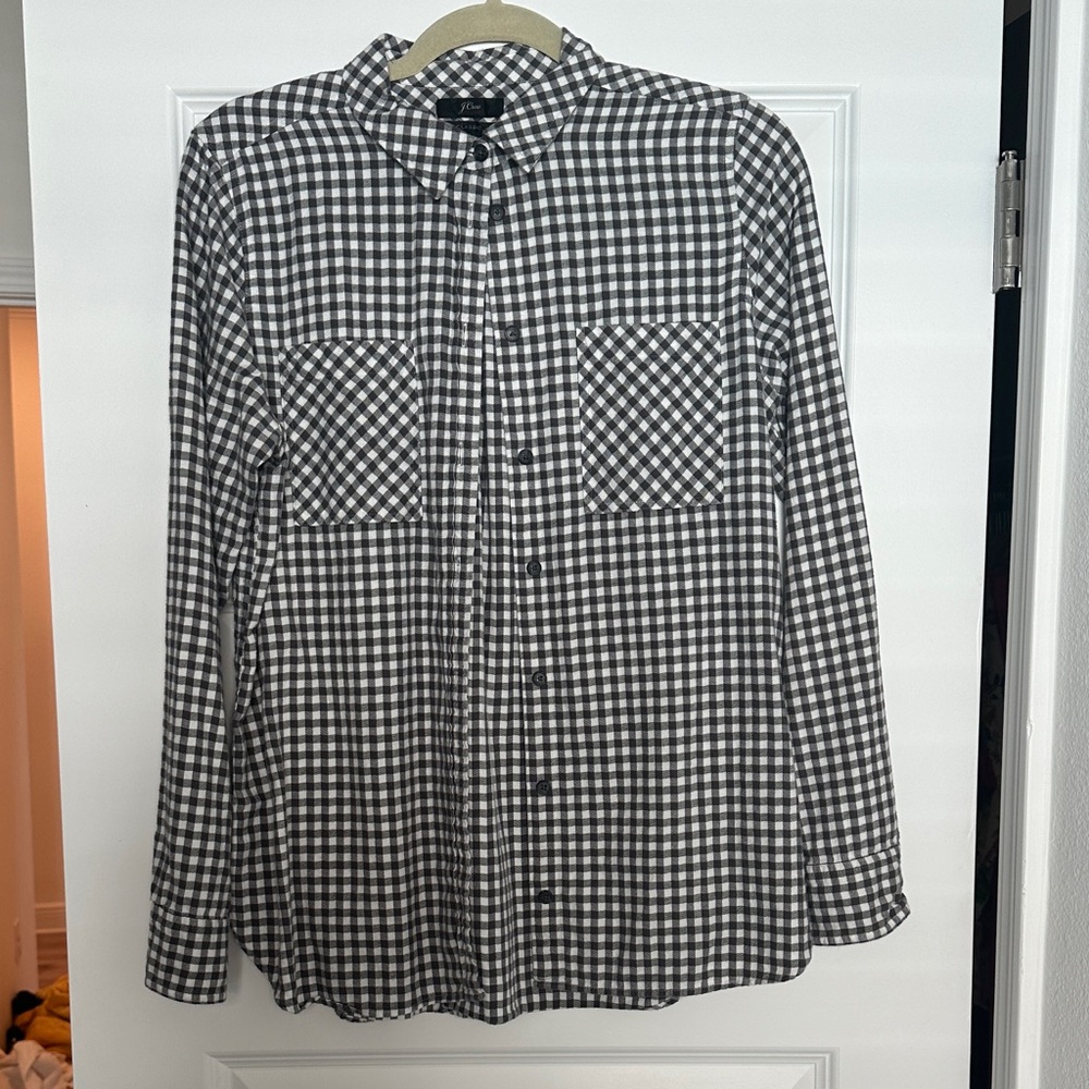 J. Crew Grey Flannel Button-Up Shirt